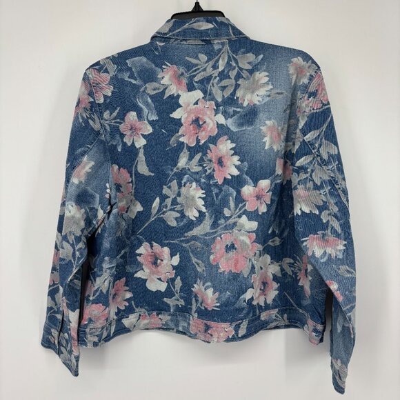 Alfred Dunner Shenandoah Valley Long Sleeve Distressed Floral Jacket Sz PL NWT - Picture 3 of 5